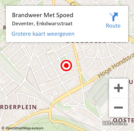 Locatie op kaart van de 112 melding: Brandweer Met Spoed Naar Deventer, Enkdwarsstraat op 28 november 2015 17:05