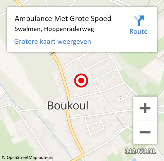 Locatie op kaart van de 112 melding: Ambulance Met Grote Spoed Naar Swalmen, Hoppenraderweg op 28 november 2015 18:10