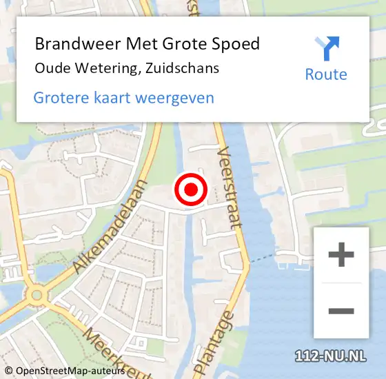 Locatie op kaart van de 112 melding: Brandweer Met Grote Spoed Naar Oude Wetering, Zuidschans op 28 november 2015 19:13