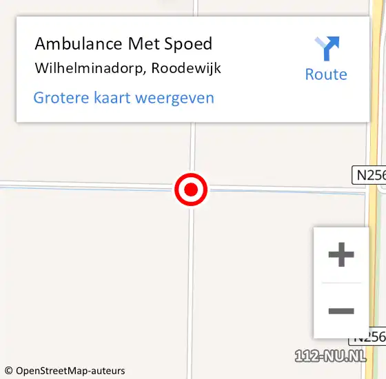 Locatie op kaart van de 112 melding: Ambulance Met Spoed Naar Wilhelminadorp, Roodewijk op 28 november 2013 12:10