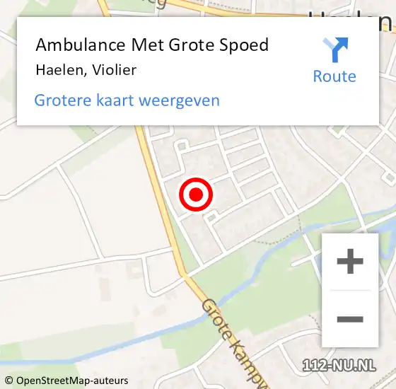 Locatie op kaart van de 112 melding: Ambulance Met Grote Spoed Naar Haelen, Violier op 28 november 2015 20:24