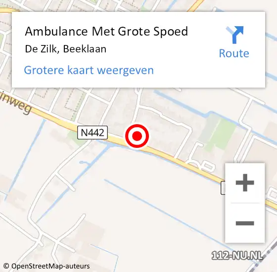 Locatie op kaart van de 112 melding: Ambulance Met Grote Spoed Naar De Zilk, Beeklaan op 28 november 2015 21:39