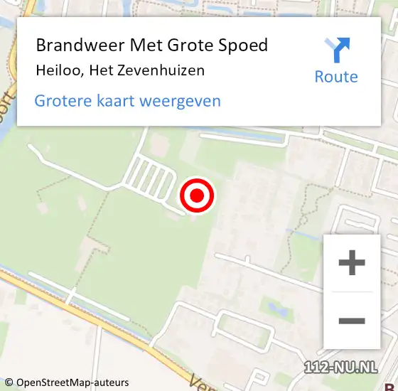 Locatie op kaart van de 112 melding: Brandweer Met Grote Spoed Naar Heiloo, Het Zevenhuizen op 28 november 2015 23:11