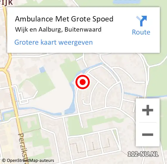 Locatie op kaart van de 112 melding: Ambulance Met Grote Spoed Naar Wijk en Aalburg, Buitenwaard op 29 november 2015 00:31