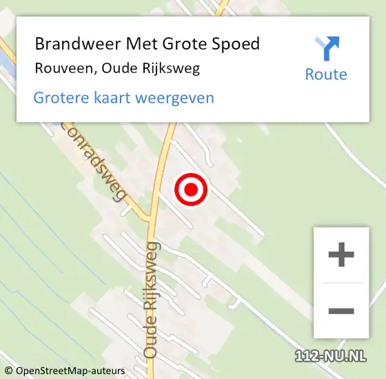 Locatie op kaart van de 112 melding: Brandweer Met Grote Spoed Naar Rouveen, Oude Rijksweg op 29 november 2015 00:54