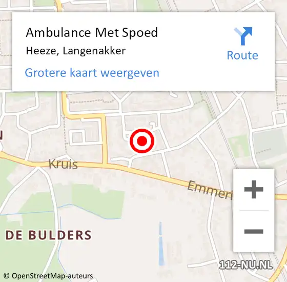 Locatie op kaart van de 112 melding: Ambulance Met Spoed Naar Heeze, Langenakker op 29 november 2015 02:34