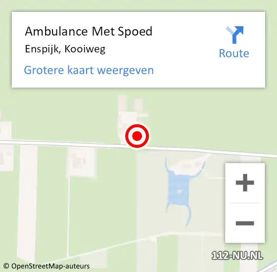 Locatie op kaart van de 112 melding: Ambulance Met Spoed Naar Enspijk, Kooiweg op 29 november 2015 09:34