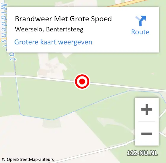 Locatie op kaart van de 112 melding: Brandweer Met Grote Spoed Naar Weerselo, Bentertsteeg op 29 november 2015 13:07