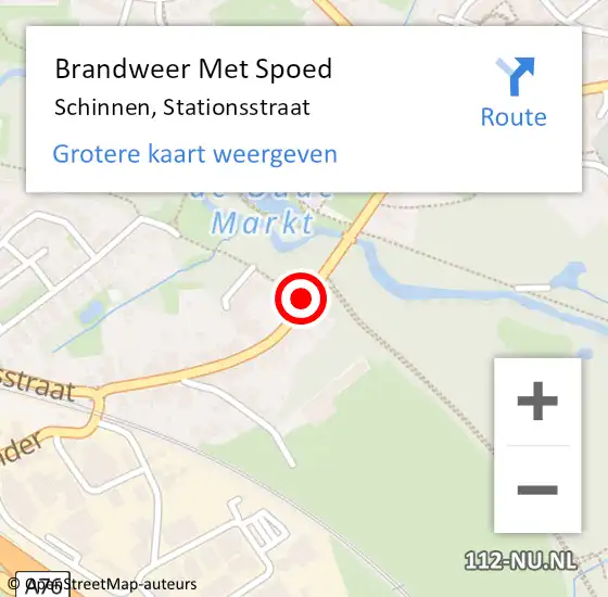 Locatie op kaart van de 112 melding: Brandweer Met Spoed Naar Schinnen, Stationsstraat op 29 november 2015 16:36