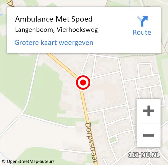 Locatie op kaart van de 112 melding: Ambulance Met Spoed Naar Langenboom, Vierhoeksweg op 29 november 2015 17:00