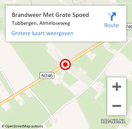 Locatie op kaart van de 112 melding: Brandweer Met Grote Spoed Naar Tubbergen, Almeloseweg op 29 november 2015 17:00