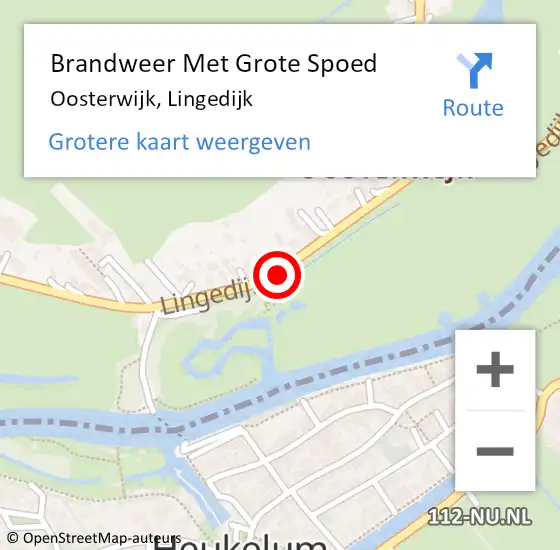 Locatie op kaart van de 112 melding: Brandweer Met Grote Spoed Naar Oosterwijk, Lingedijk op 28 november 2013 13:27
