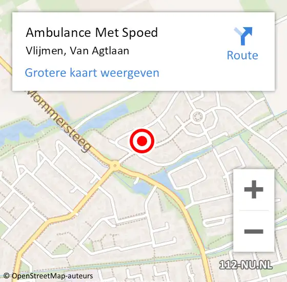 Locatie op kaart van de 112 melding: Ambulance Met Spoed Naar Vlijmen, Van Agtlaan op 29 november 2015 18:54