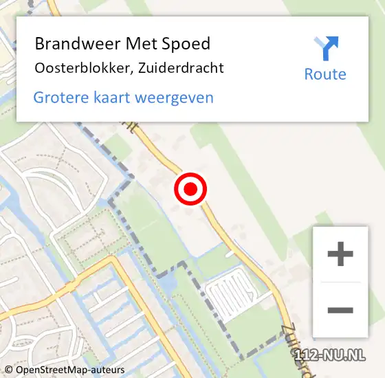 Locatie op kaart van de 112 melding: Brandweer Met Spoed Naar Oosterblokker, Zuiderdracht op 29 november 2015 19:09