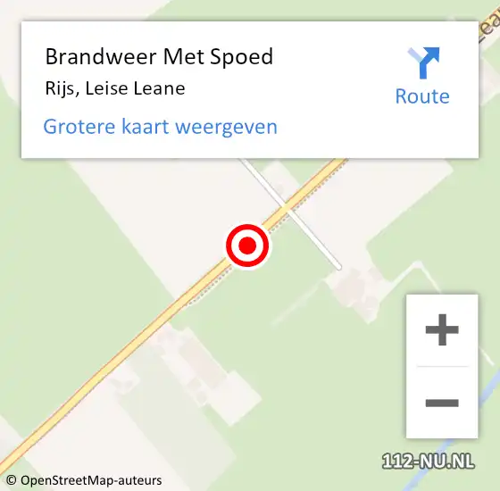 Locatie op kaart van de 112 melding: Brandweer Met Spoed Naar Rijs, Leise Leane op 29 november 2015 19:22