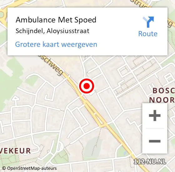 Locatie op kaart van de 112 melding: Ambulance Met Spoed Naar Schijndel, Aloysiusstraat op 29 november 2015 20:07