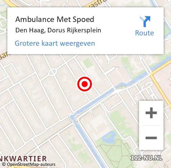 Locatie op kaart van de 112 melding: Ambulance Met Spoed Naar Den Haag, Dorus Rijkersplein op 29 november 2015 20:39