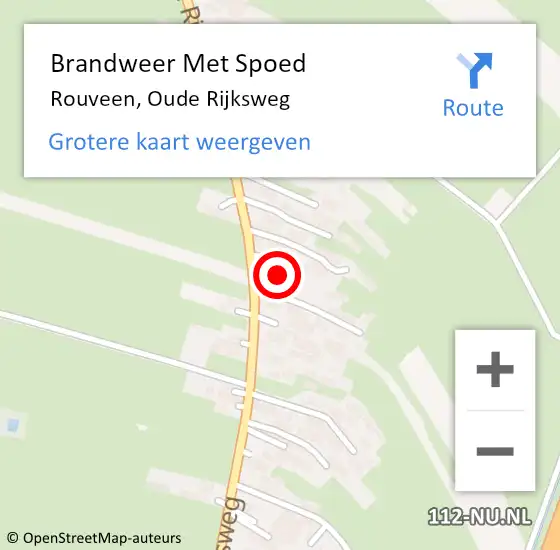 Locatie op kaart van de 112 melding: Brandweer Met Spoed Naar Rouveen, Oude Rijksweg op 29 november 2015 21:26