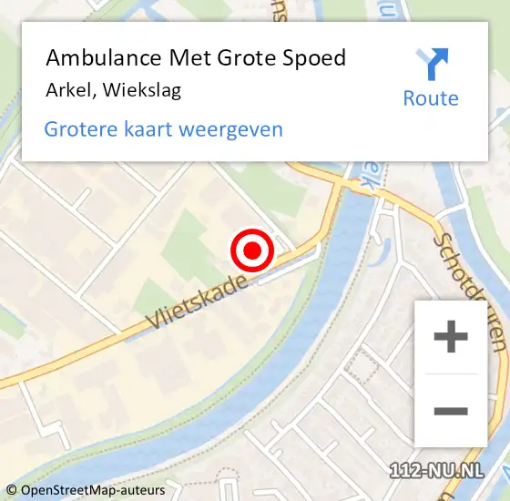 Locatie op kaart van de 112 melding: Ambulance Met Grote Spoed Naar Arkel, Wiekslag op 29 november 2015 22:13