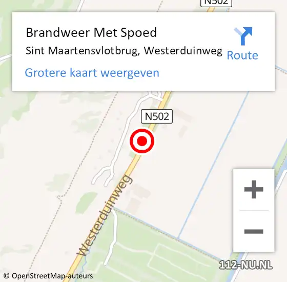 Locatie op kaart van de 112 melding: Brandweer Met Spoed Naar Sint Maartensvlotbrug, Westerduinweg op 29 november 2015 22:27