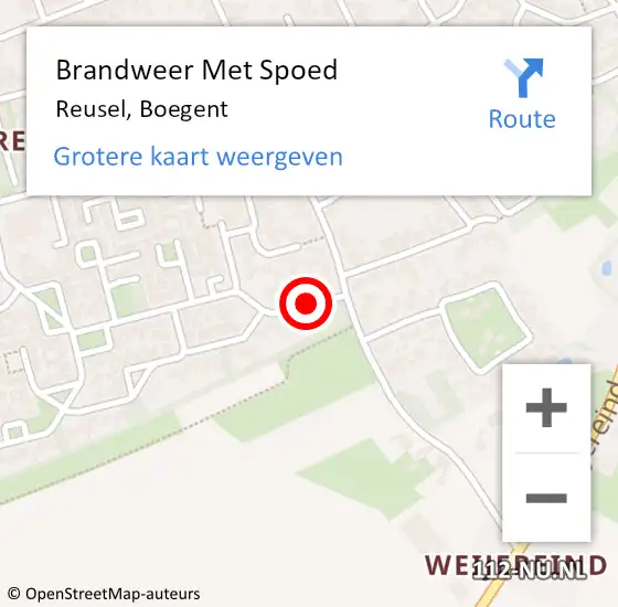 Locatie op kaart van de 112 melding: Brandweer Met Spoed Naar Reusel, Boegent op 29 november 2015 22:37