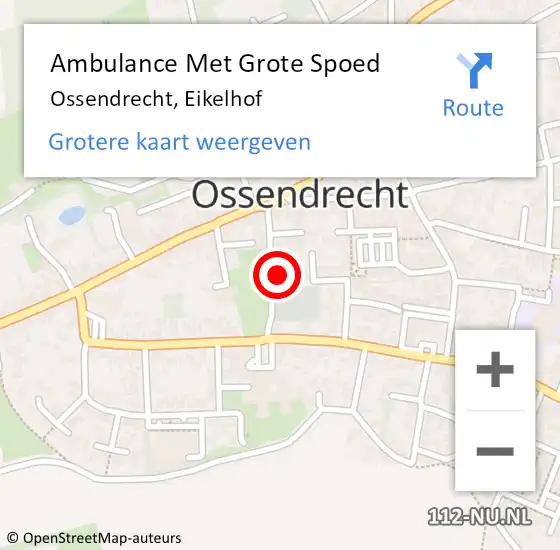 Locatie op kaart van de 112 melding: Ambulance Met Grote Spoed Naar Ossendrecht, Eikelhof op 30 november 2015 00:33