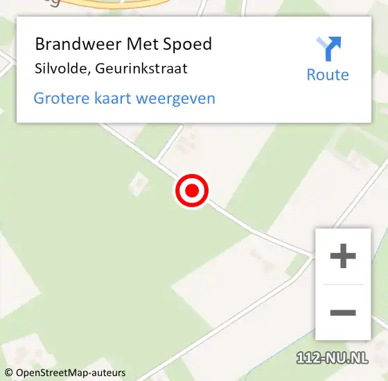 Locatie op kaart van de 112 melding: Brandweer Met Spoed Naar Silvolde, Geurinkstraat op 30 november 2015 05:25