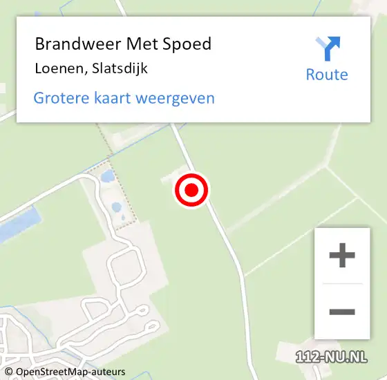 Locatie op kaart van de 112 melding: Brandweer Met Spoed Naar Loenen, Slatsdijk op 30 november 2015 07:20