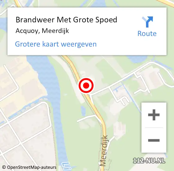 Locatie op kaart van de 112 melding: Brandweer Met Grote Spoed Naar Acquoy, Meerdijk op 30 november 2015 07:21