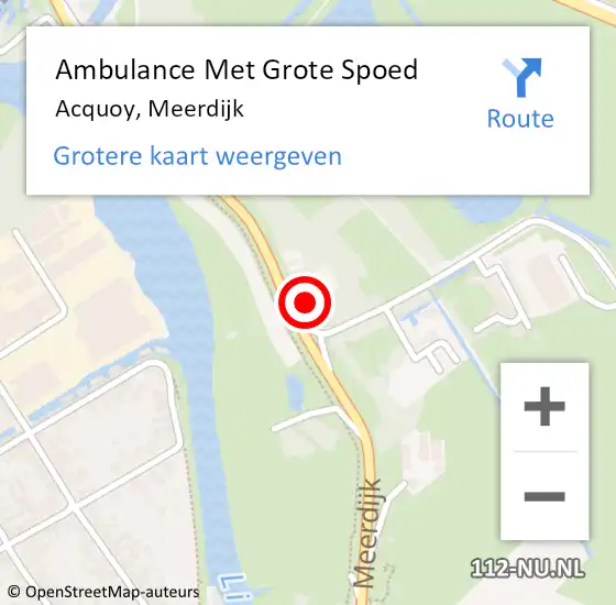 Locatie op kaart van de 112 melding: Ambulance Met Grote Spoed Naar Acquoy, Meerdijk op 30 november 2015 07:21