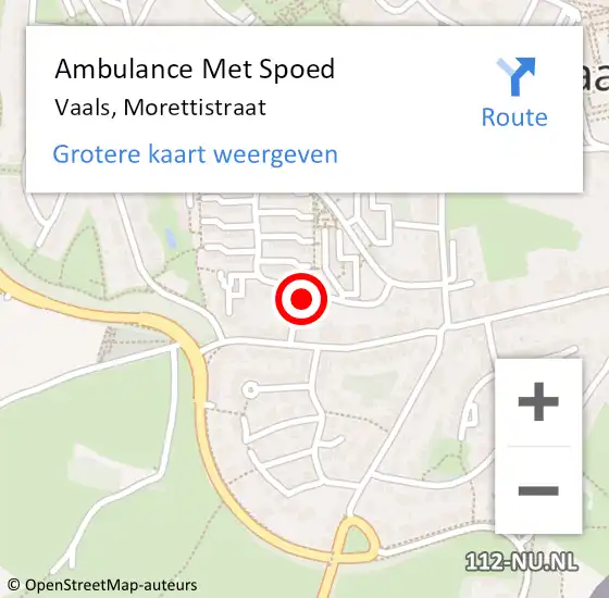 Locatie op kaart van de 112 melding: Ambulance Met Spoed Naar Vaals, Morettistraat op 28 november 2013 14:10