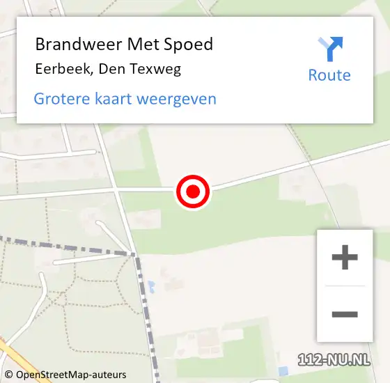 Locatie op kaart van de 112 melding: Brandweer Met Spoed Naar Eerbeek, Den Texweg op 30 november 2015 08:26