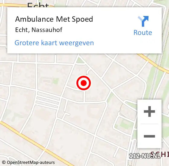 Locatie op kaart van de 112 melding: Ambulance Met Spoed Naar Echt, Nassauhof op 30 november 2015 09:06