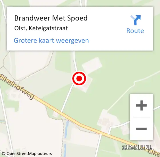 Locatie op kaart van de 112 melding: Brandweer Met Spoed Naar Olst, Ketelgatstraat op 30 november 2015 09:24