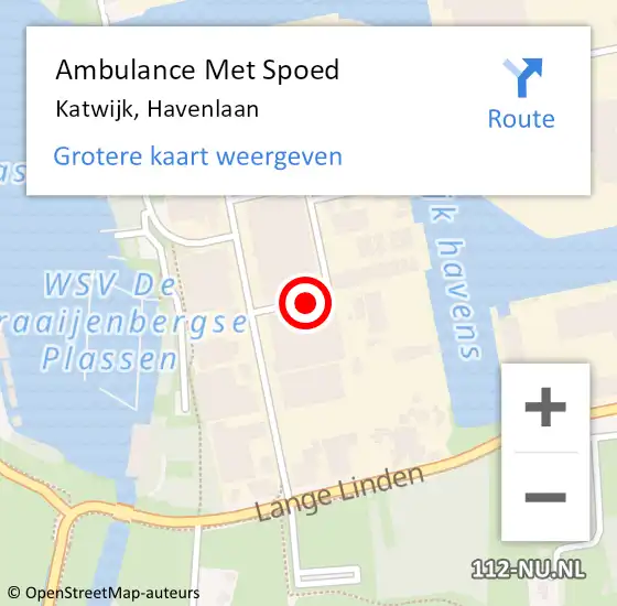 Locatie op kaart van de 112 melding: Ambulance Met Spoed Naar Katwijk Nb, Havenlaan op 30 november 2015 12:15