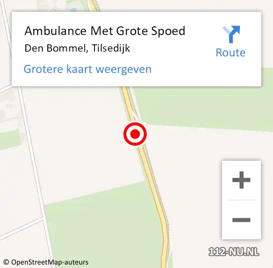 Locatie op kaart van de 112 melding: Ambulance Met Grote Spoed Naar Den Bommel, Tilsedijk op 30 november 2015 15:30