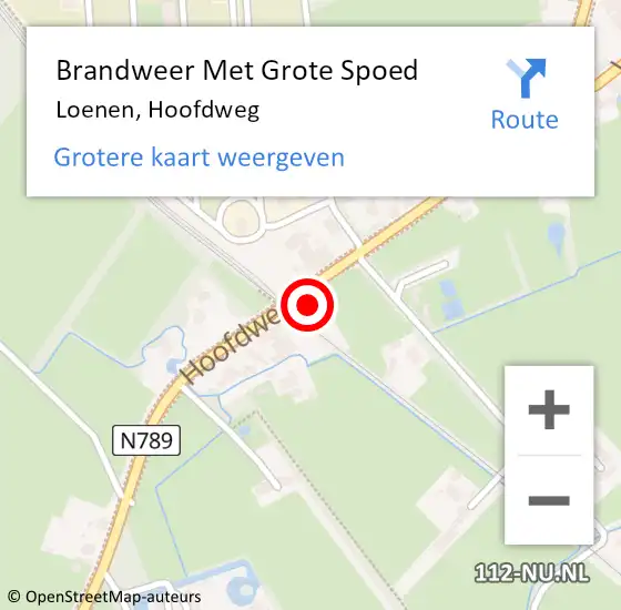 Locatie op kaart van de 112 melding: Brandweer Met Grote Spoed Naar Loenen, Hoofdweg op 30 november 2015 16:17