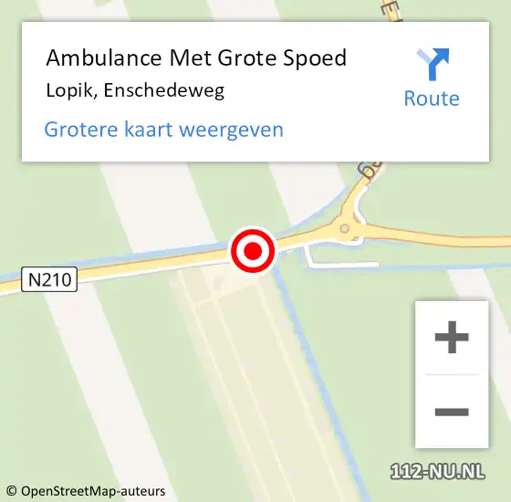 Locatie op kaart van de 112 melding: Ambulance Met Grote Spoed Naar Lopik, Enschedeweg op 30 november 2015 16:56