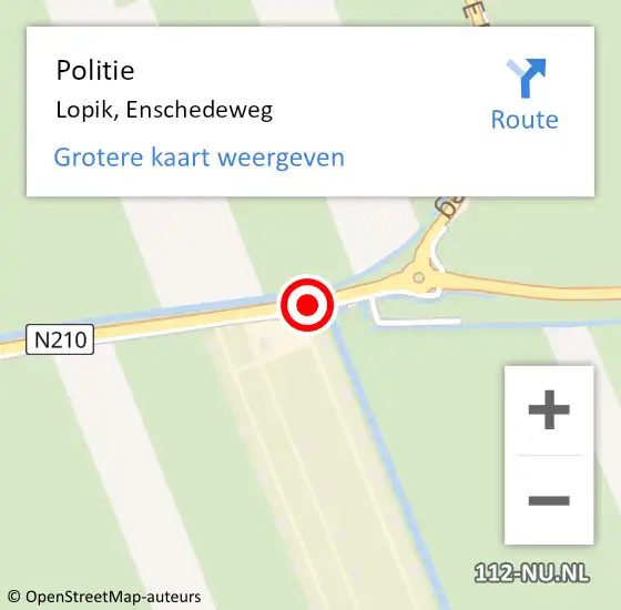 Locatie op kaart van de 112 melding: Politie Lopik, Enschedeweg op 30 november 2015 16:57