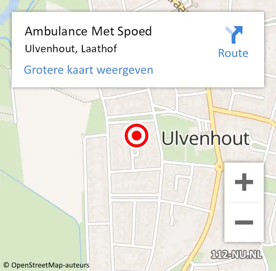 Locatie op kaart van de 112 melding: Ambulance Met Spoed Naar Ulvenhout, Laathof op 30 november 2015 17:11