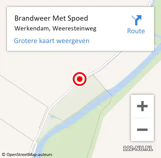 Locatie op kaart van de 112 melding: Brandweer Met Spoed Naar Werkendam, Weeresteinweg op 30 november 2015 17:57