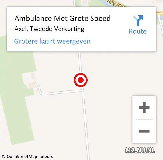 Locatie op kaart van de 112 melding: Ambulance Met Grote Spoed Naar Axel, Tweede Verkorting op 30 november 2015 19:15