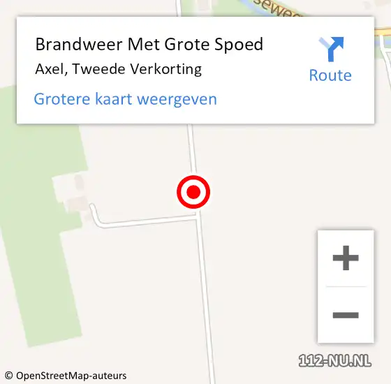 Locatie op kaart van de 112 melding: Brandweer Met Grote Spoed Naar Axel, Tweede Verkorting op 30 november 2015 19:17