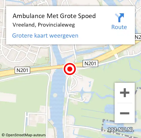 Locatie op kaart van de 112 melding: Ambulance Met Grote Spoed Naar Vreeland, Provincialeweg op 28 november 2013 15:37