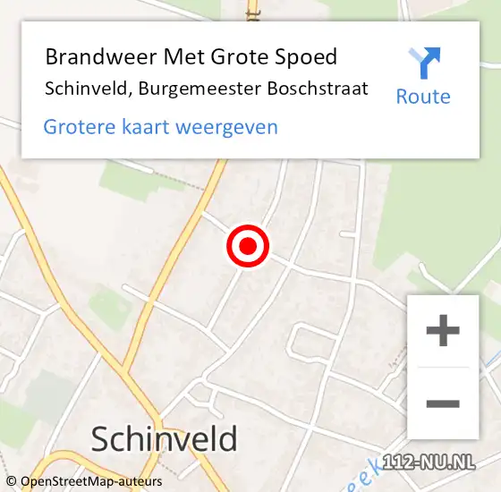 Locatie op kaart van de 112 melding: Brandweer Met Grote Spoed Naar Schinveld, Burgemeester Boschstraat op 1 december 2015 00:39