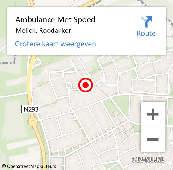 Locatie op kaart van de 112 melding: Ambulance Met Spoed Naar Melick, Roodakker op 28 november 2013 15:52