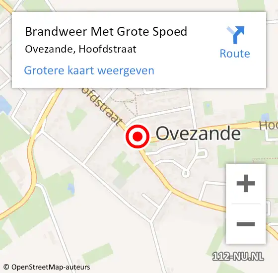 Locatie op kaart van de 112 melding: Brandweer Met Grote Spoed Naar Ovezande, Hoofdstraat op 1 december 2015 07:34