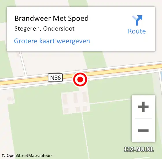 Locatie op kaart van de 112 melding: Brandweer Met Spoed Naar Stegeren, Ondersloot op 1 december 2015 08:20