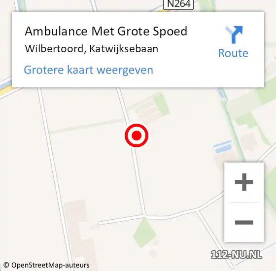 Locatie op kaart van de 112 melding: Ambulance Met Grote Spoed Naar Wilbertoord, Katwijksebaan op 1 december 2015 10:31