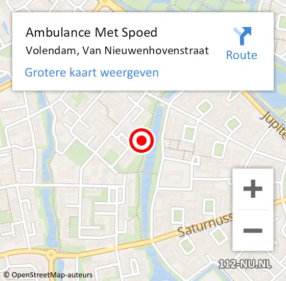 Locatie op kaart van de 112 melding: Ambulance Met Spoed Naar Volendam, Van Nieuwenhovenstraat op 1 december 2015 11:10